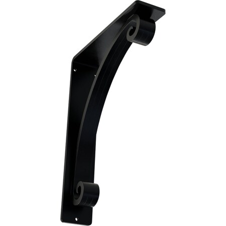 Ekena Millwork Legacy Wrought Iron Bracket, (Triple center brace), Powder Coated Black 2"W x 7 1/2"D x 10"H BKTM02X07X10TLE